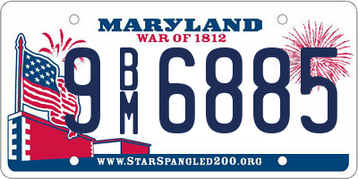 MD license plate 9BM6885