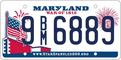 MD license plate 9BM6889