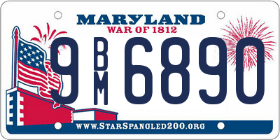 MD license plate 9BM6890