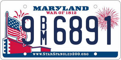 MD license plate 9BM6891