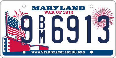 MD license plate 9BM6913