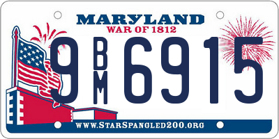 MD license plate 9BM6915