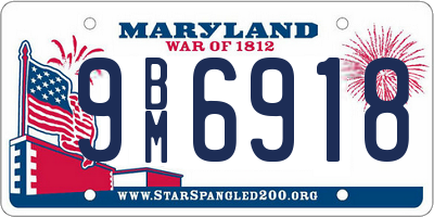 MD license plate 9BM6918