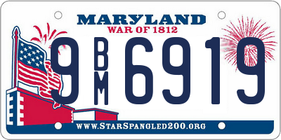 MD license plate 9BM6919