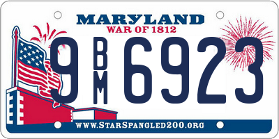 MD license plate 9BM6923