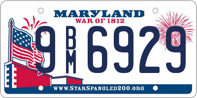 MD license plate 9BM6929