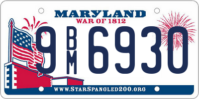 MD license plate 9BM6930