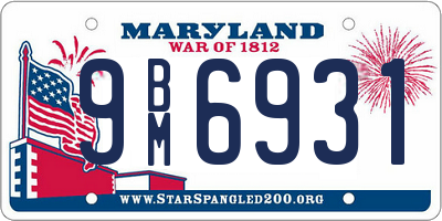 MD license plate 9BM6931