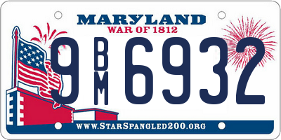 MD license plate 9BM6932