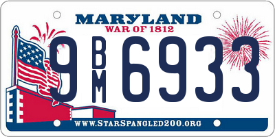 MD license plate 9BM6933