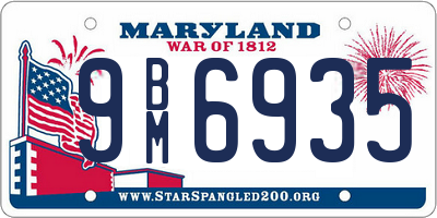 MD license plate 9BM6935