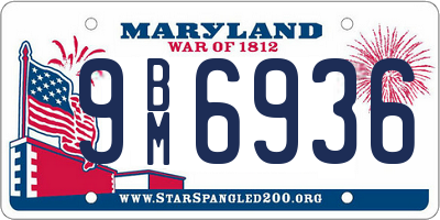 MD license plate 9BM6936