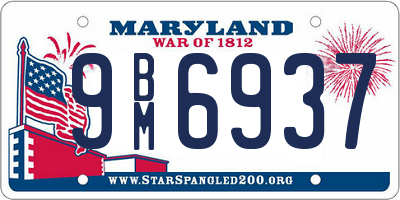 MD license plate 9BM6937