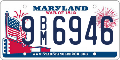 MD license plate 9BM6946