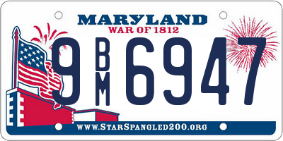 MD license plate 9BM6947