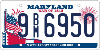 MD license plate 9BM6950