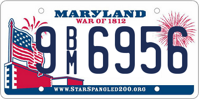 MD license plate 9BM6956