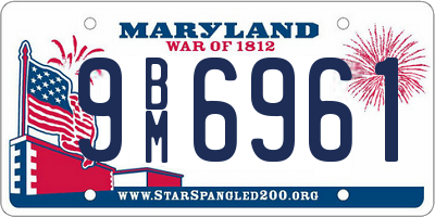 MD license plate 9BM6961