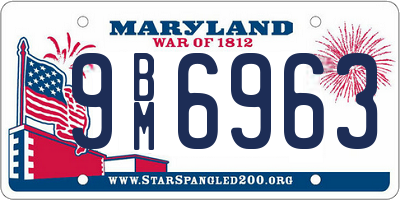 MD license plate 9BM6963