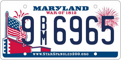 MD license plate 9BM6965