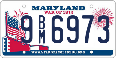 MD license plate 9BM6973