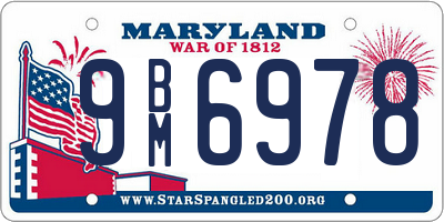 MD license plate 9BM6978