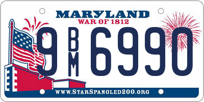 MD license plate 9BM6990
