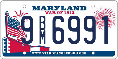 MD license plate 9BM6991