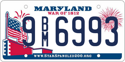 MD license plate 9BM6993