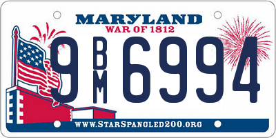 MD license plate 9BM6994