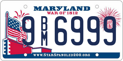 MD license plate 9BM6999