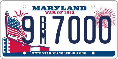 MD license plate 9BM7000