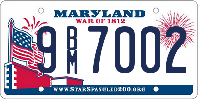 MD license plate 9BM7002