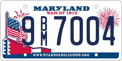 MD license plate 9BM7004