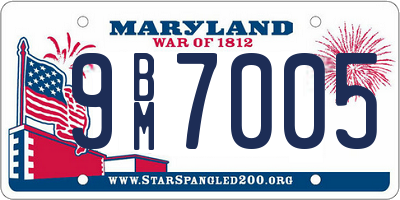 MD license plate 9BM7005