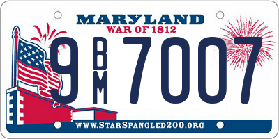 MD license plate 9BM7007