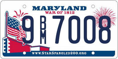 MD license plate 9BM7008