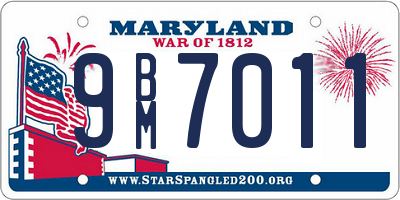 MD license plate 9BM7011