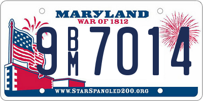 MD license plate 9BM7014