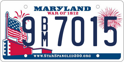 MD license plate 9BM7015