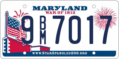 MD license plate 9BM7017