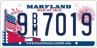 MD license plate 9BM7019