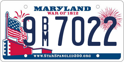 MD license plate 9BM7022