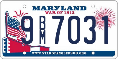 MD license plate 9BM7031