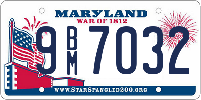 MD license plate 9BM7032