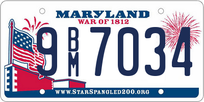 MD license plate 9BM7034