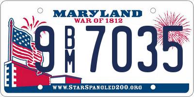 MD license plate 9BM7035