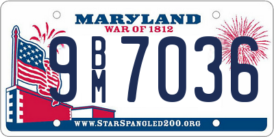 MD license plate 9BM7036