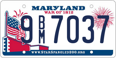 MD license plate 9BM7037