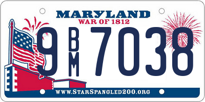 MD license plate 9BM7038